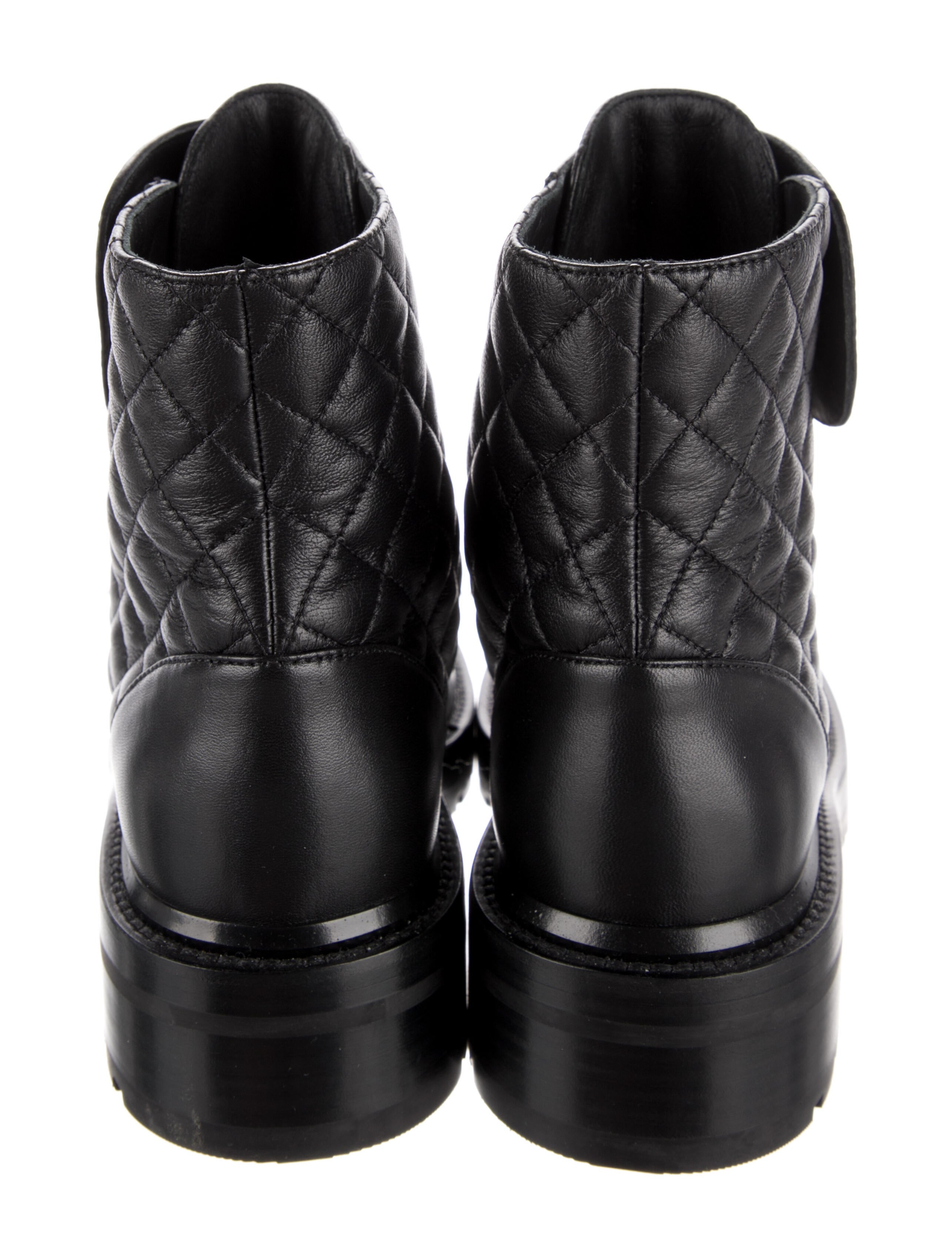 Chanel 2021 Interlocking CC Logo Combat Boots